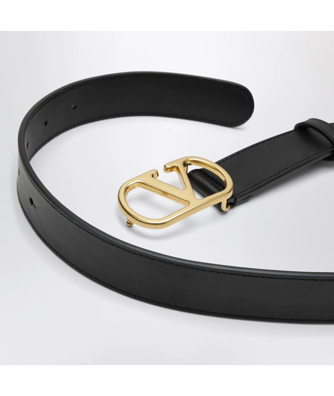 VALENTINO Черный кожаный ремень, фото 2