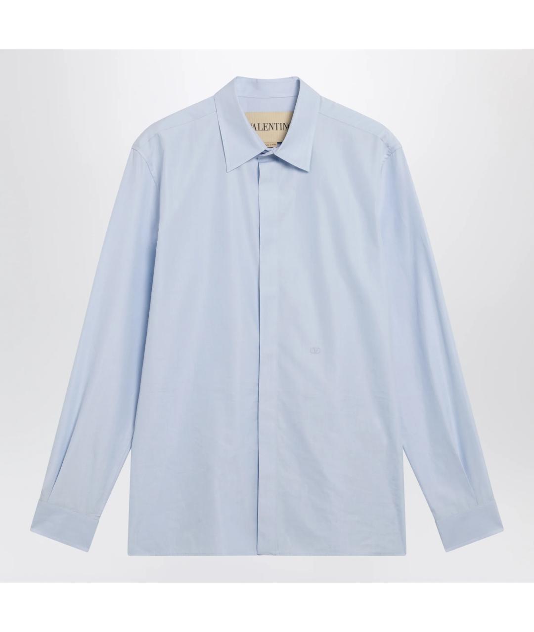 VALENTINO Голубая хлопковая классическая рубашка, фото 3