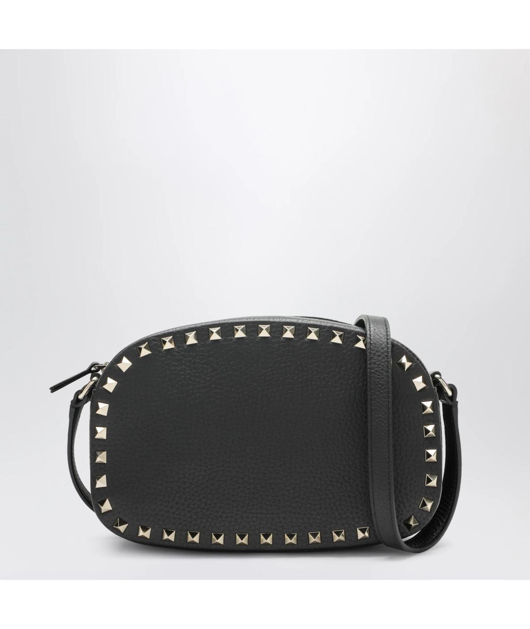 VALENTINO Черная кожаная сумка через плечо, фото 3