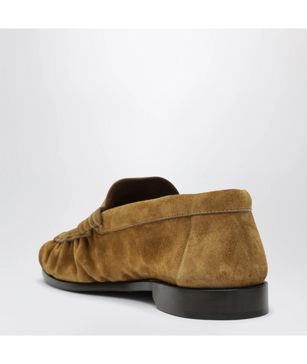 SAINT LAURENT Бежевые замшевые лоферы, фото 2