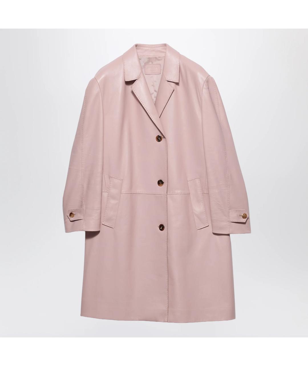PRADA Розовое кожаное пальто, фото 6