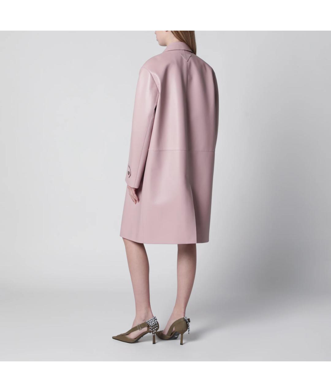 PRADA Розовое кожаное пальто, фото 5