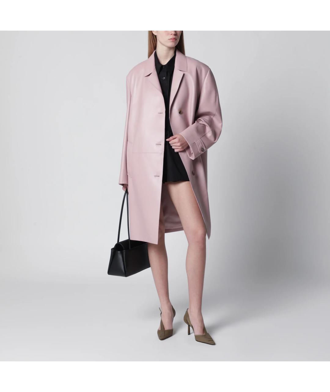 PRADA Розовое кожаное пальто, фото 4
