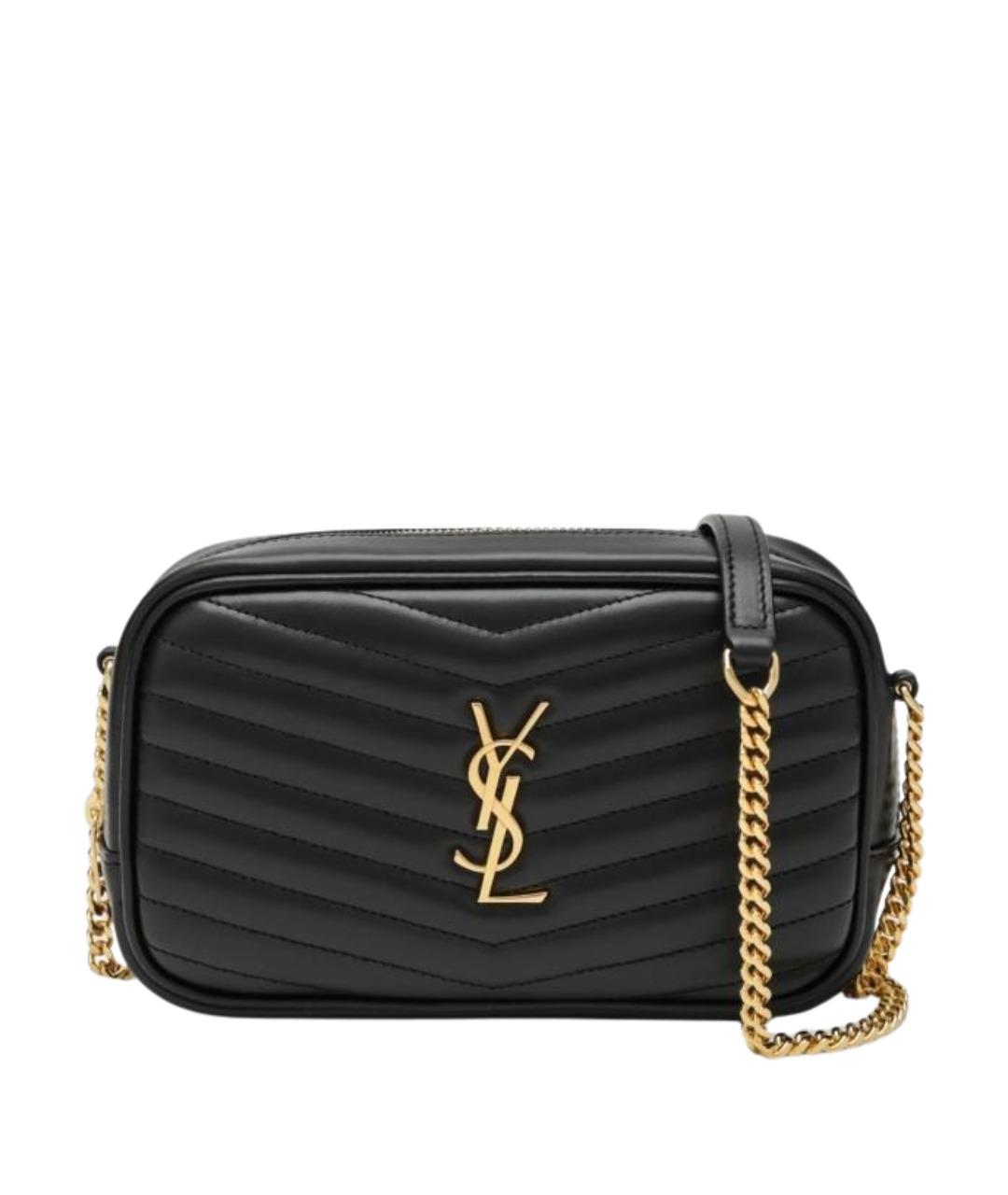 SAINT LAURENT Черная кожаная сумка через плечо, фото 1