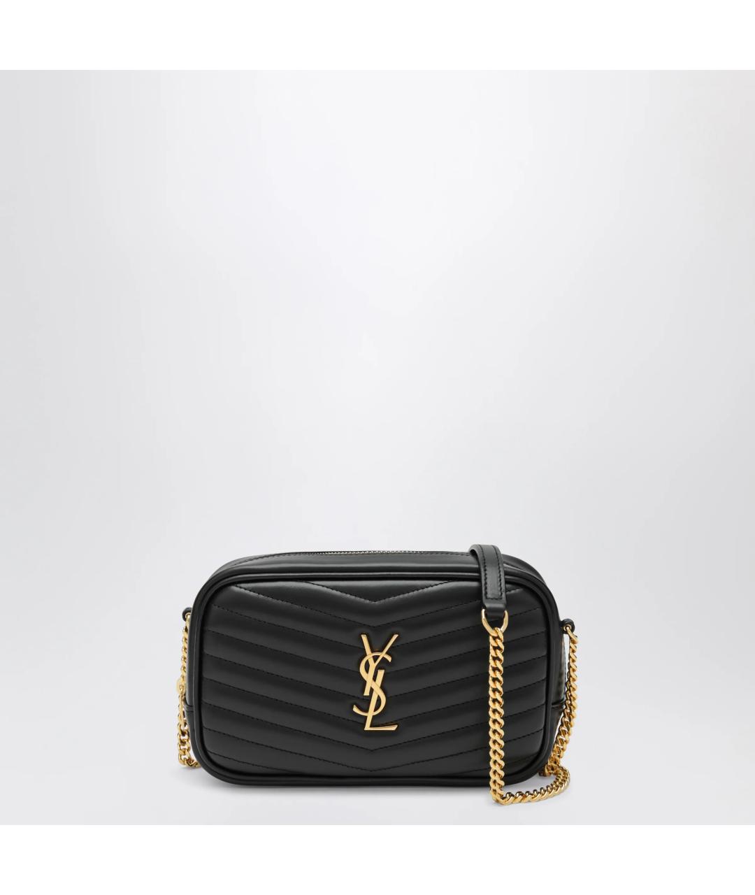 SAINT LAURENT Черная кожаная сумка через плечо, фото 3