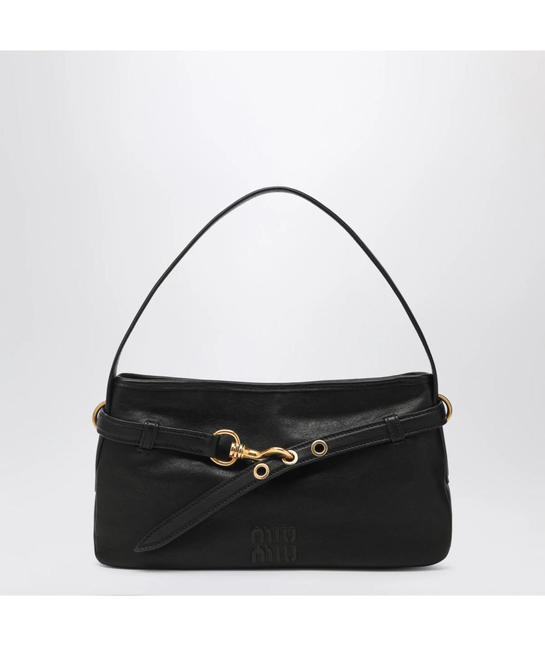 MIU MIU Черная кожаная сумка через плечо, фото 3