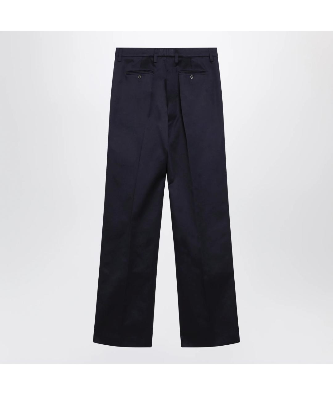 PRADA Темно-синие хлопковые прямые брюки, фото 2