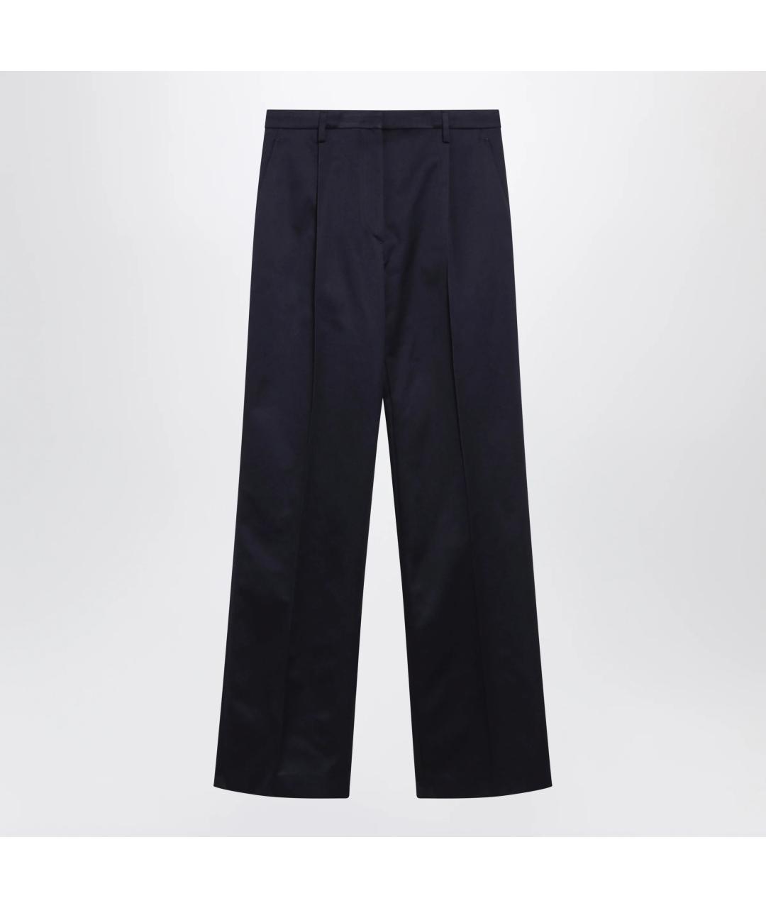 PRADA Темно-синие хлопковые прямые брюки, фото 3