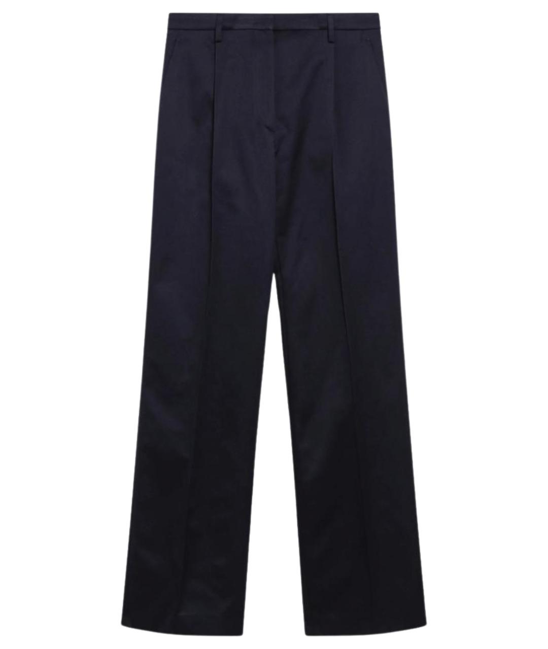 PRADA Темно-синие хлопковые прямые брюки, фото 1