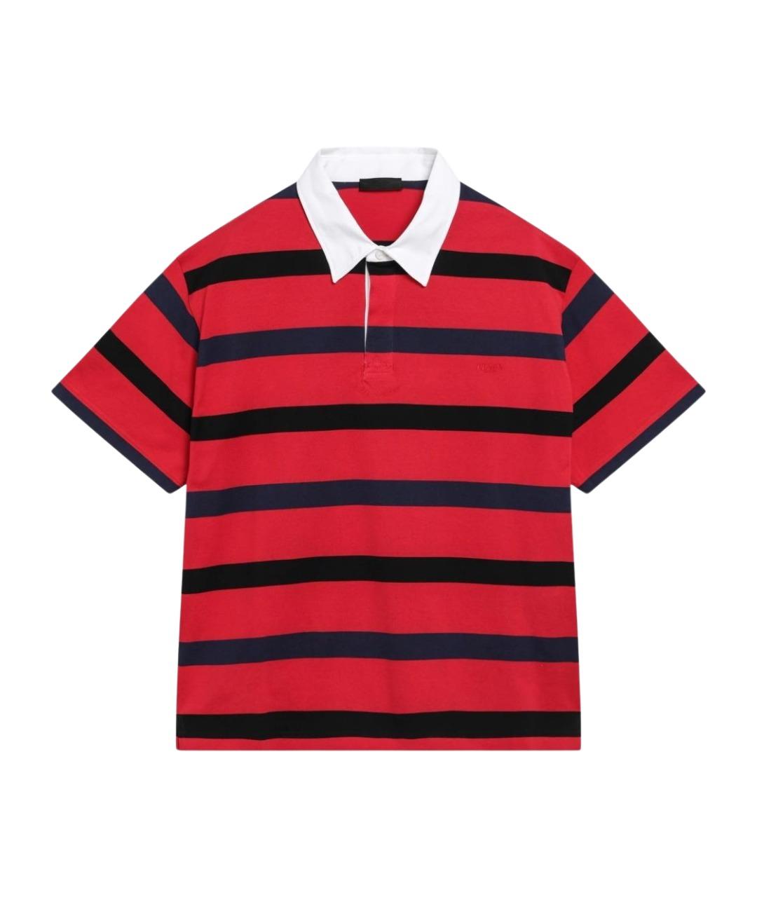 PRADA Красное хлопковое поло с коротким рукавом, фото 1