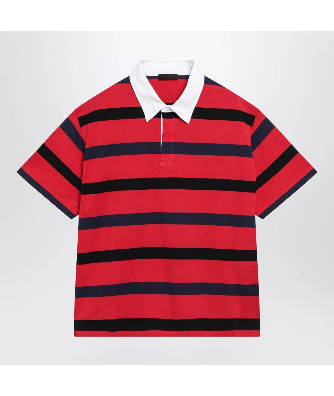 PRADA Красное хлопковое поло с коротким рукавом, фото 3