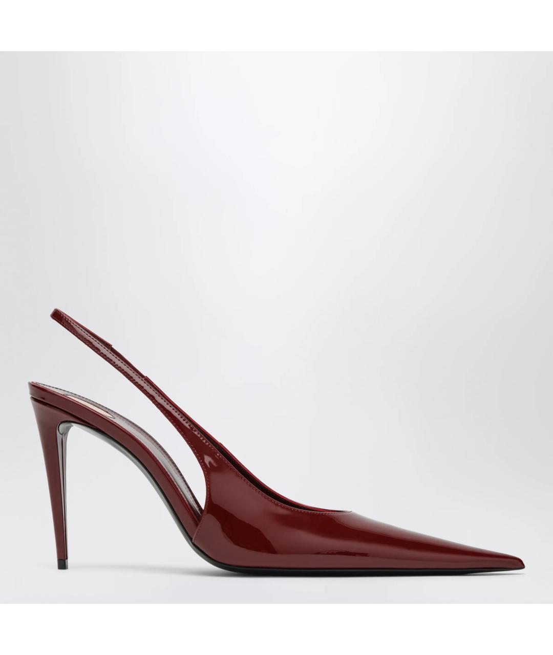 SAINT LAURENT Бордовые туфли из лакированной кожи, фото 3