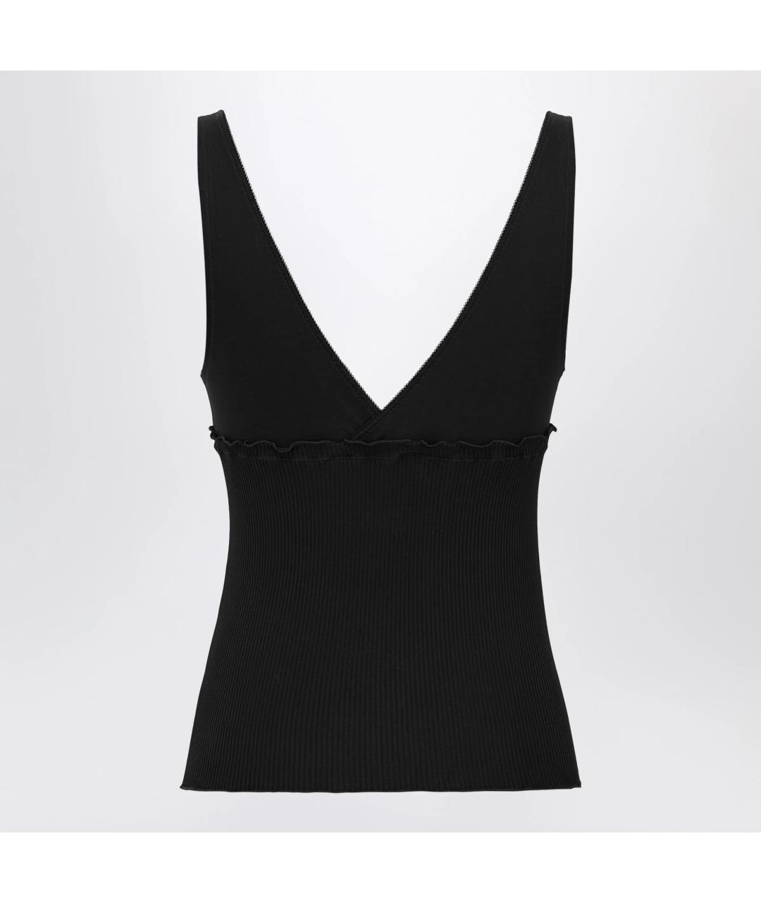 SAINT LAURENT Черная хлопковая майка, фото 2