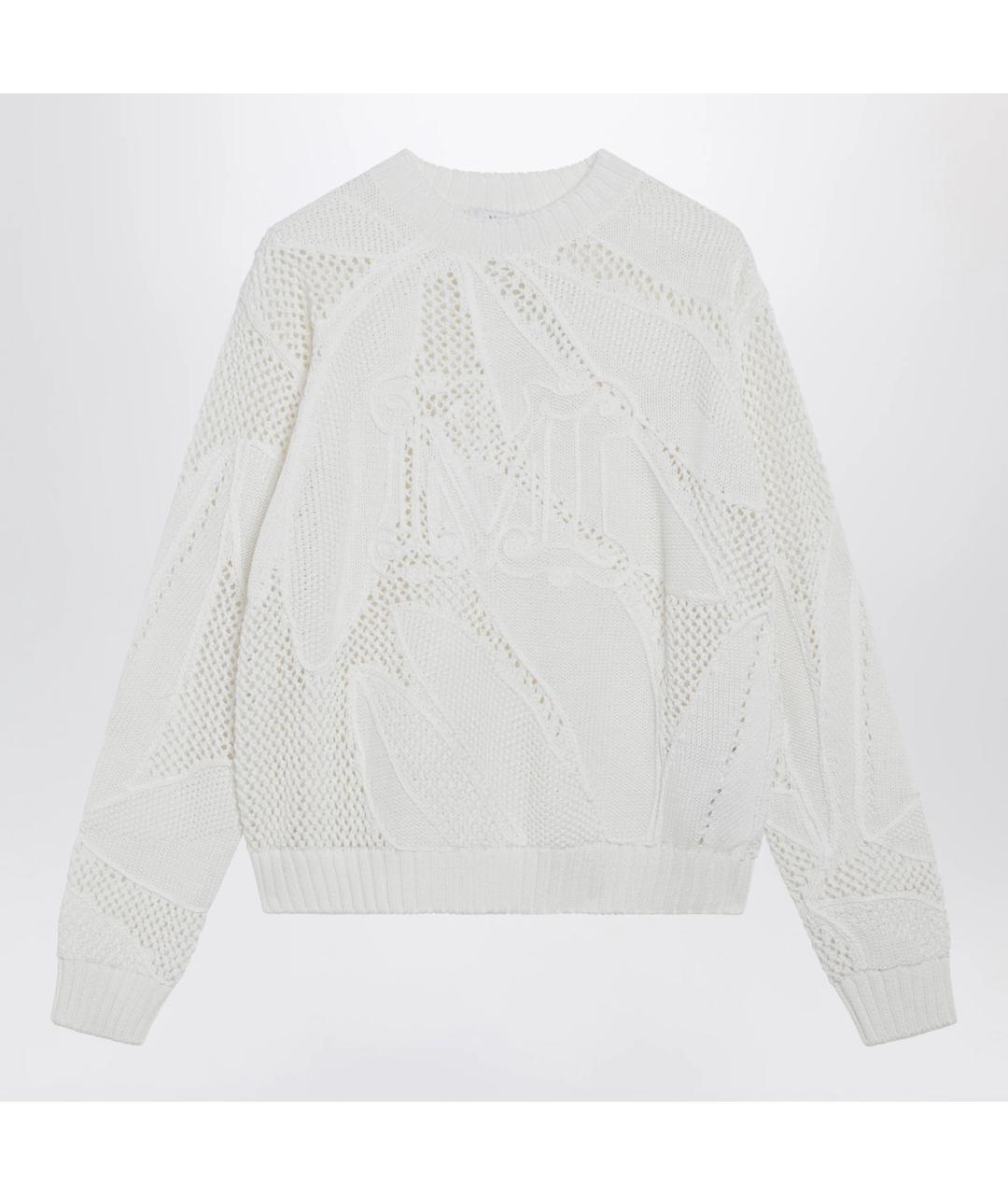 MAX MARA Белый хлопковый джемпер / свитер, фото 3