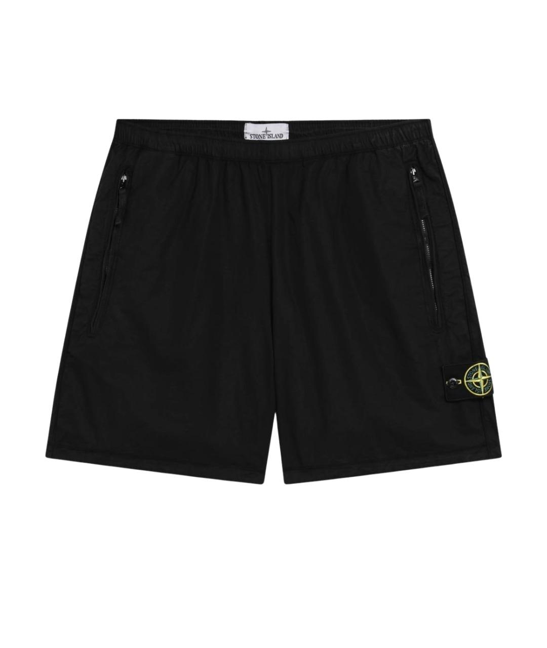 STONE ISLAND Черные хлопковые шорты, фото 1