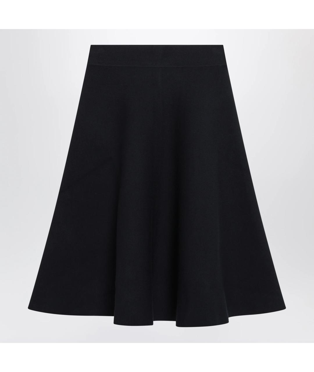 THE FRANKIE SHOP Темно-синяя вискозная юбка миди, фото 3