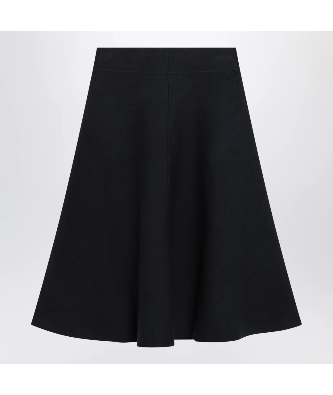 THE FRANKIE SHOP Темно-синяя вискозная юбка миди, фото 2