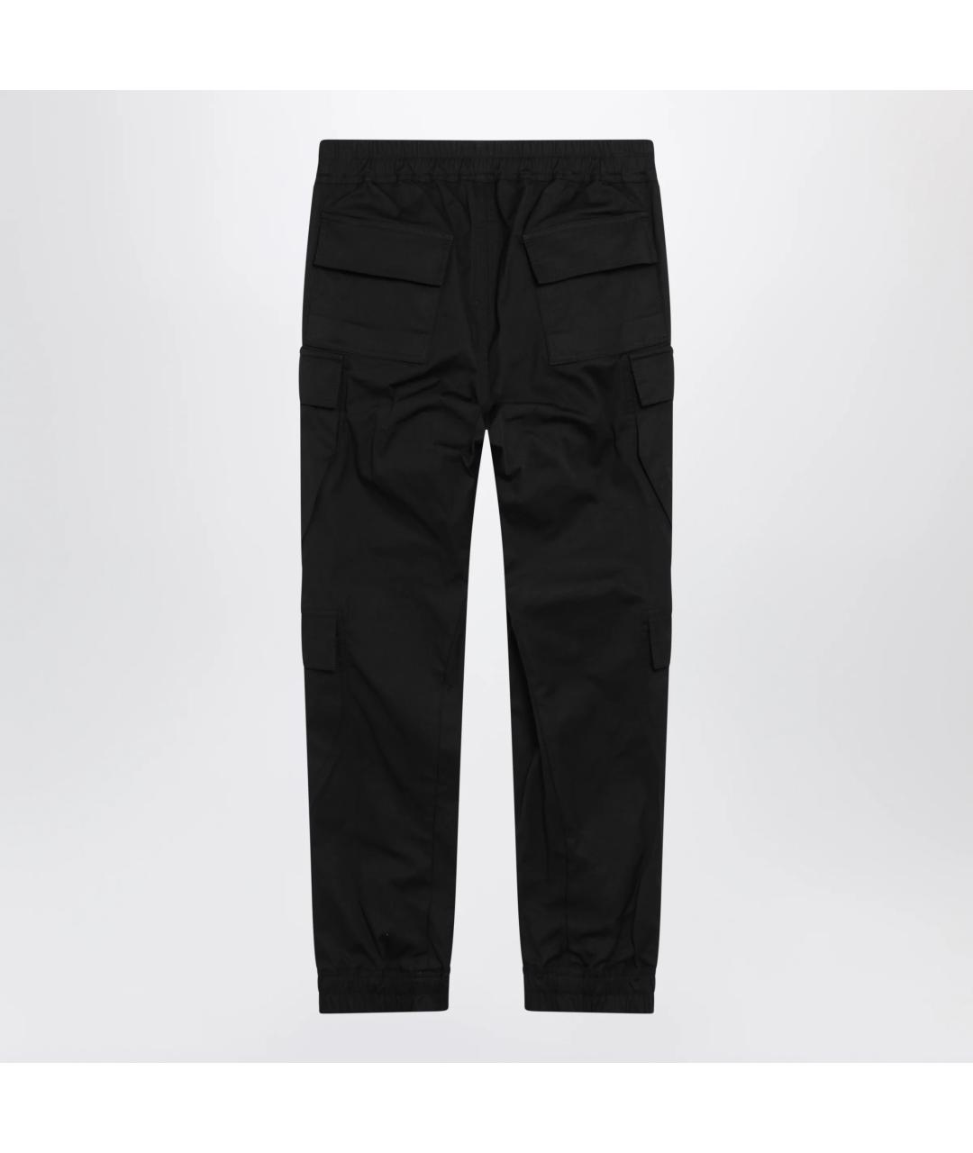 RICK OWENS Черные хлопковые повседневные брюки, фото 2