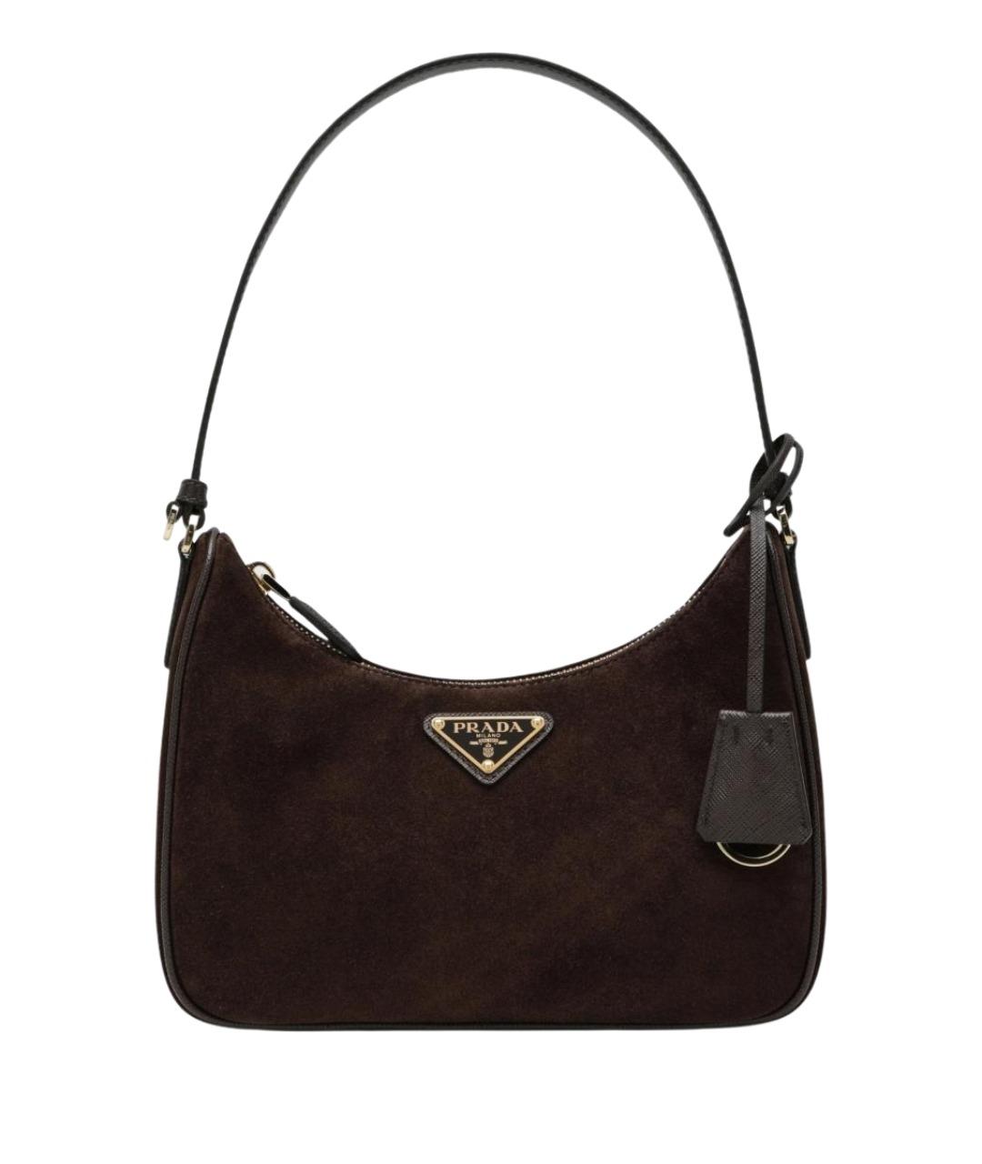 PRADA Коричневая замшевая сумка через плечо, фото 1