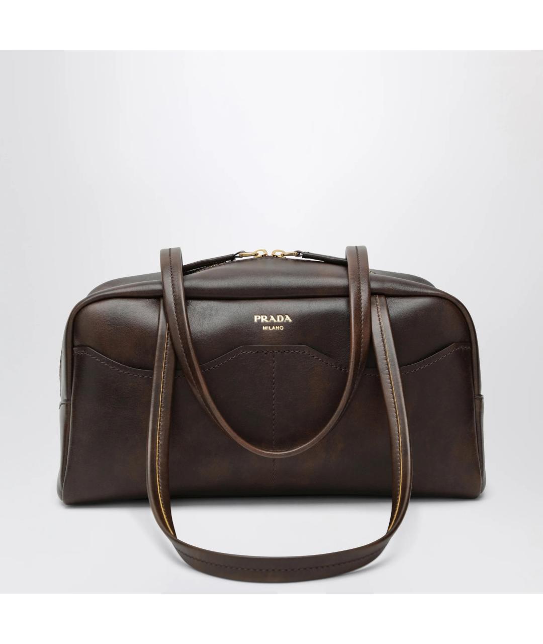 PRADA Коричневая кожаная сумка через плечо, фото 3