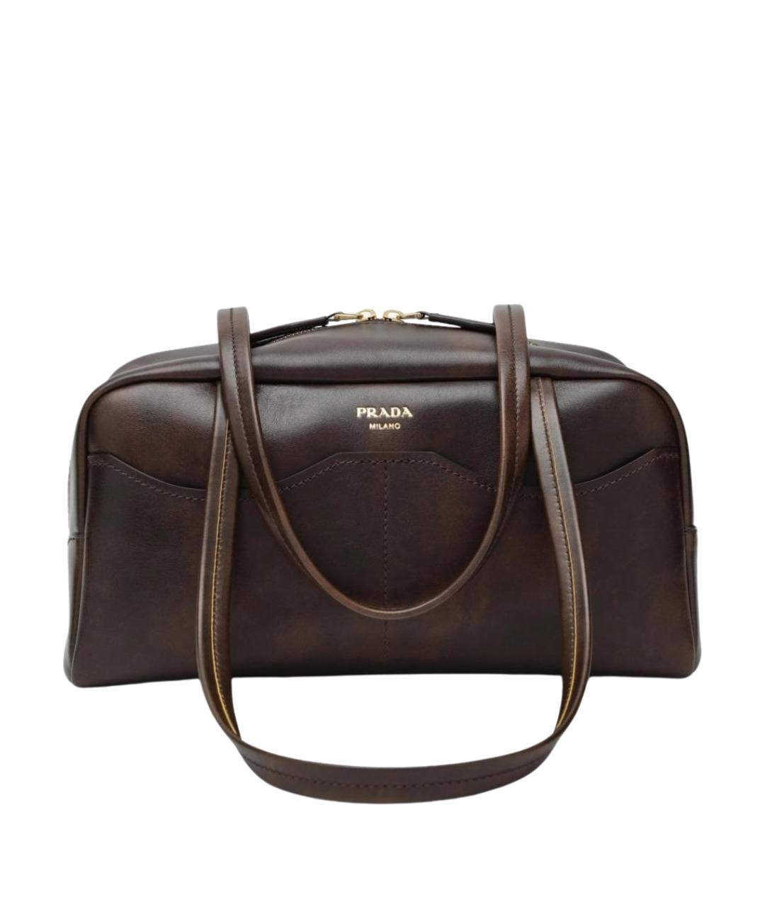 PRADA Коричневая кожаная сумка через плечо, фото 1