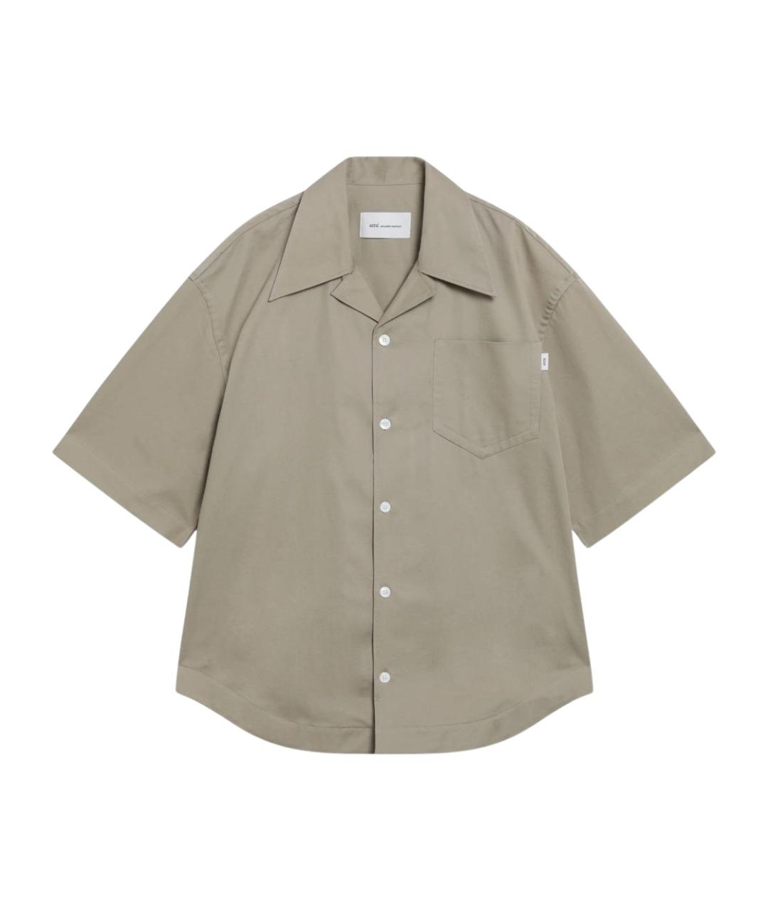 Ami Paris Бежевая хлопковая кэжуал рубашка, фото 1