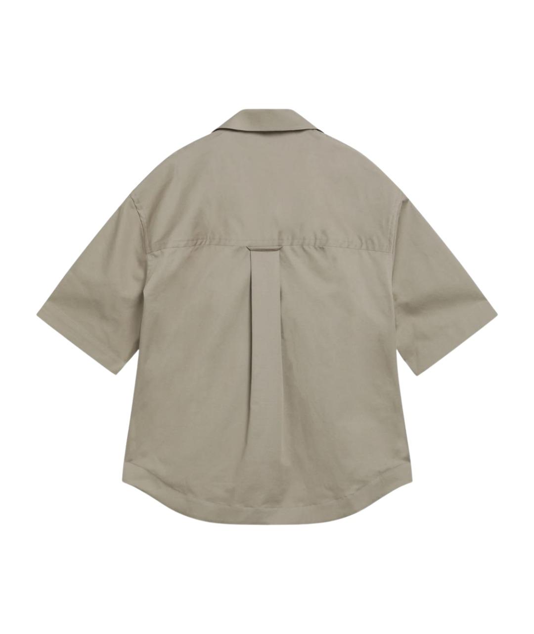 Ami Paris Бежевая хлопковая кэжуал рубашка, фото 2