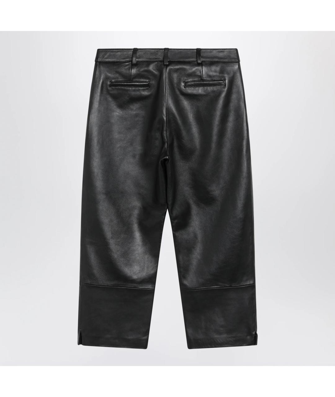 THE FRANKIE SHOP Черные кожаные прямые брюки, фото 2