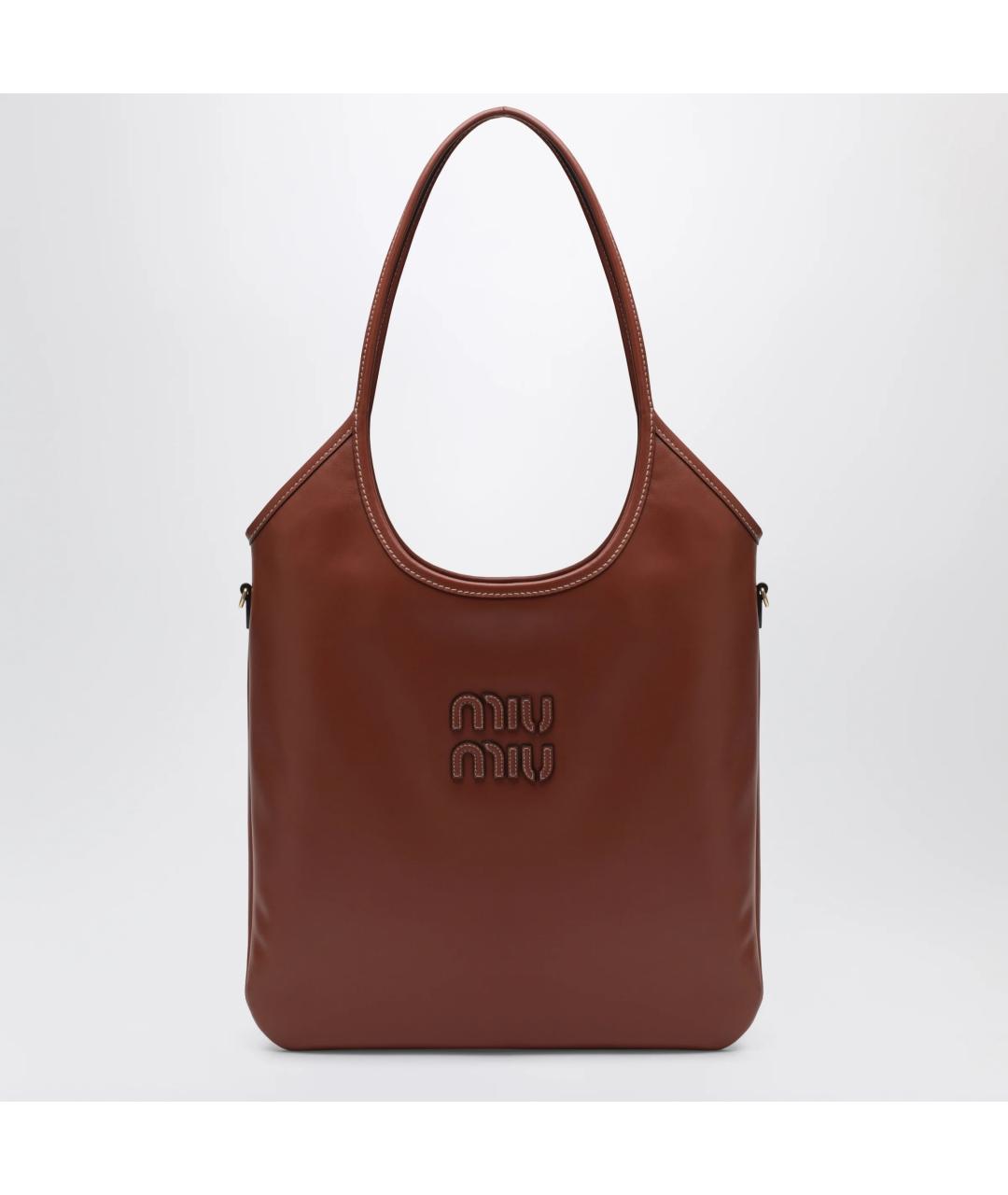 MIU MIU Коричневая кожаная сумка тоут, фото 3