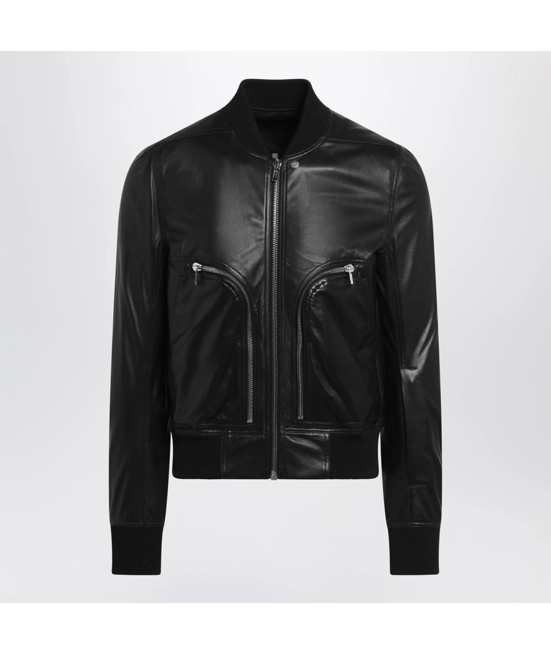 RICK OWENS Черная кожаная куртка, фото 3