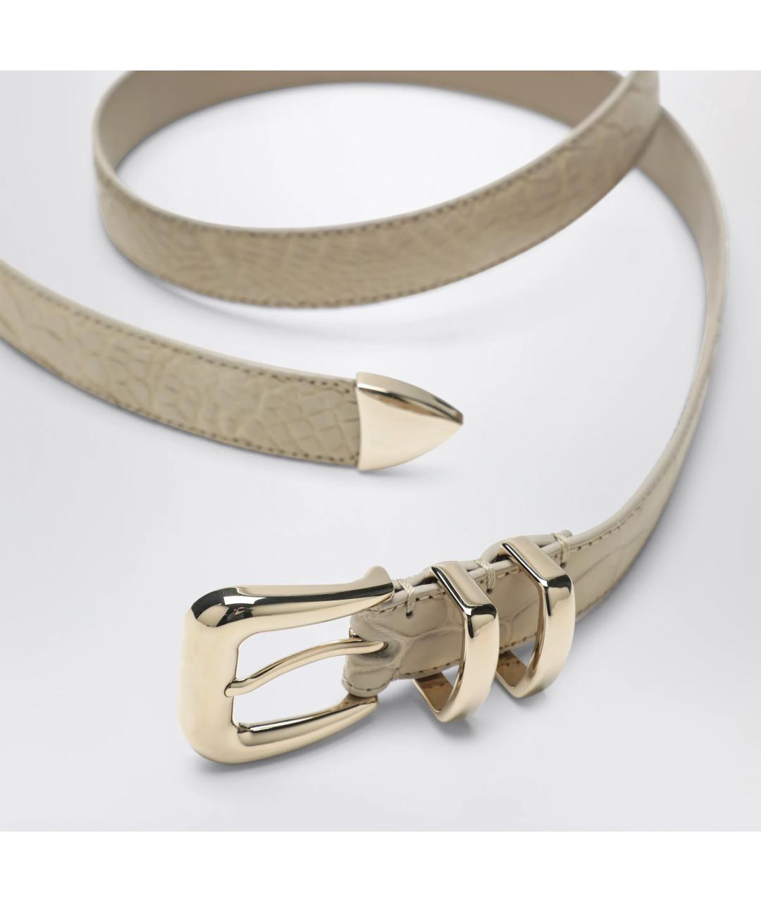 BRUNELLO CUCINELLI Бежевый ремень из экзотической кожи, фото 2