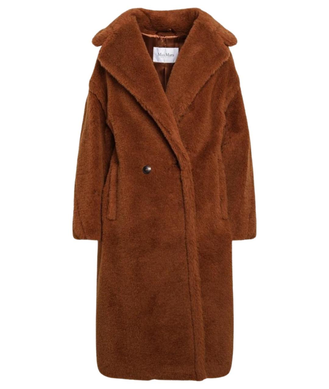 MAX MARA Коричневое шерстяное пальто, фото 1