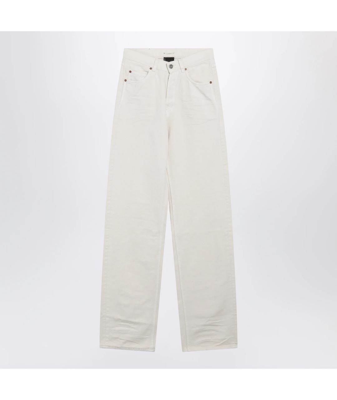 SAINT LAURENT Белые хлопковые прямые джинсы, фото 3