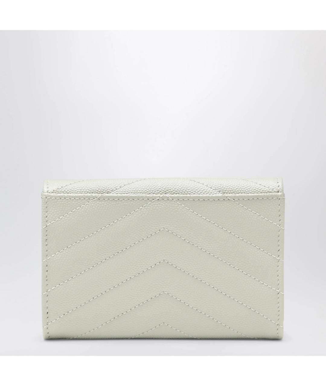 SAINT LAURENT Белый кожаный кошелек, фото 2