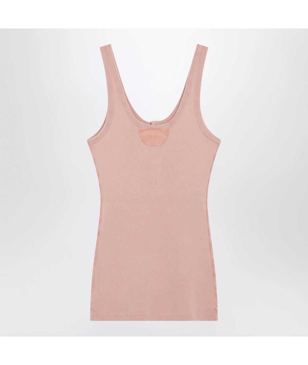 CHLOE Розовая хлопковая майка, фото 2
