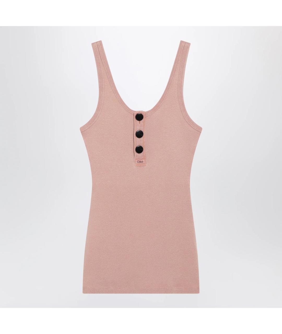 CHLOE Розовая хлопковая майка, фото 3