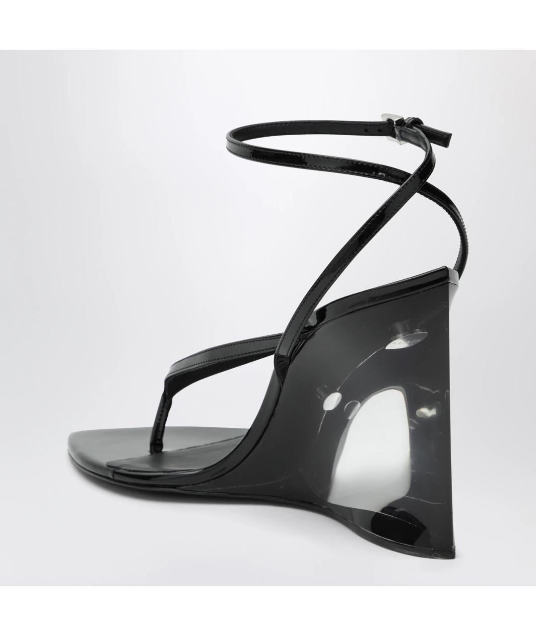 ALAIA Черные босоножки из лакированной кожи, фото 2