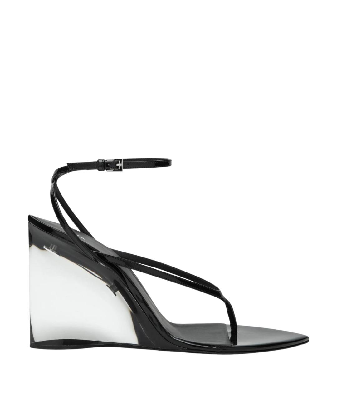 ALAIA Черные босоножки из лакированной кожи, фото 1