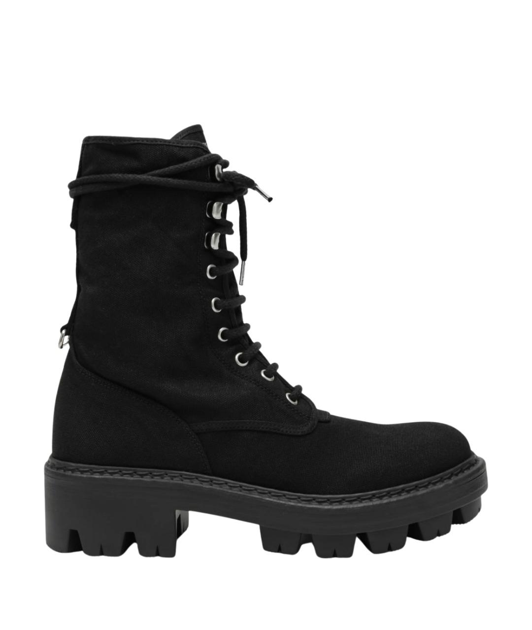 PRADA Черные текстильные ботинки, фото 1