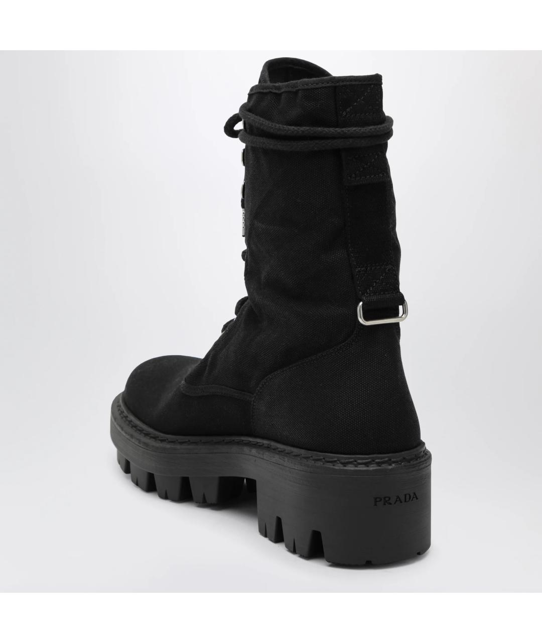PRADA Черные текстильные ботинки, фото 2