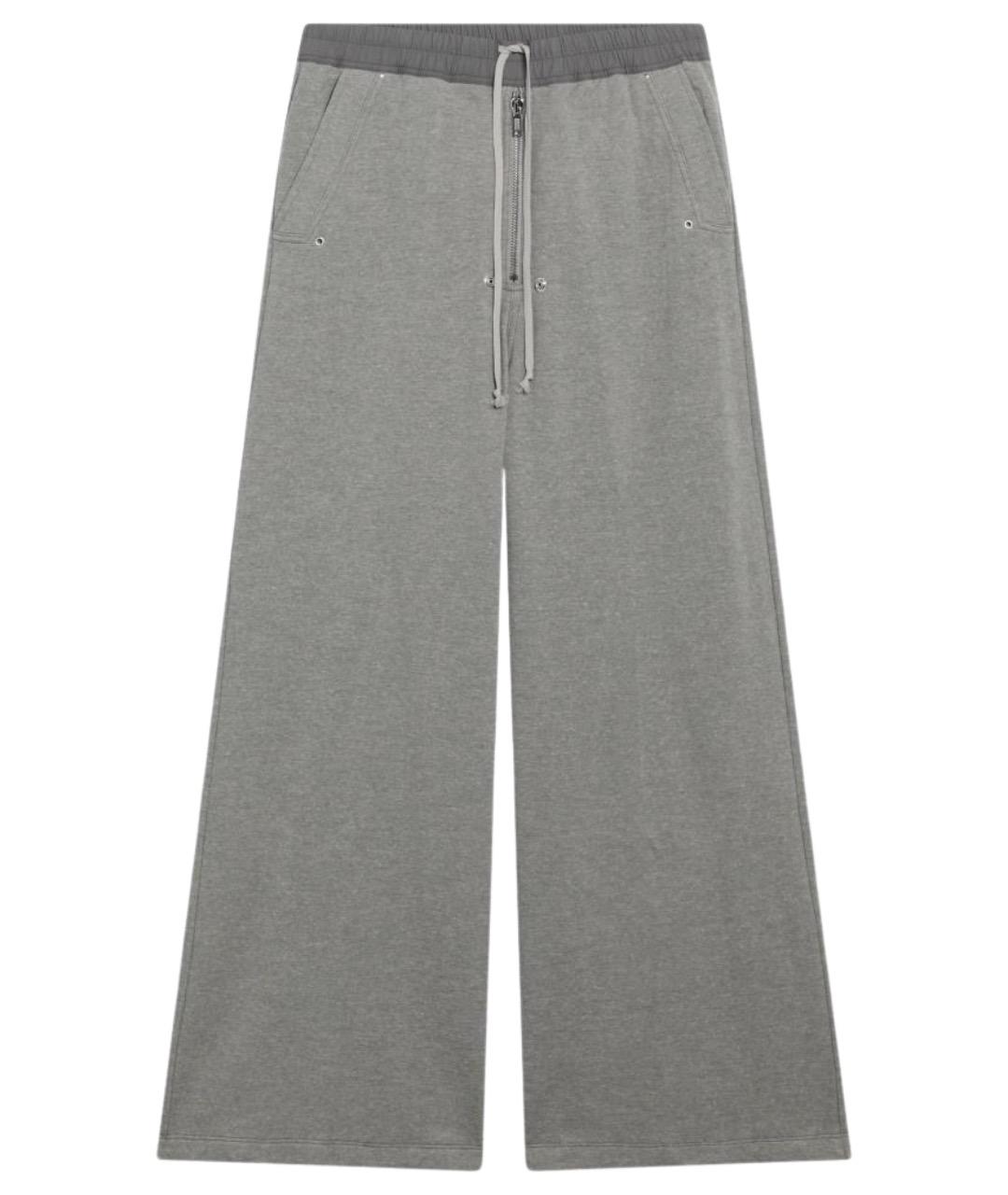 RICK OWENS DRKSHDW Серые хлопковые повседневные брюки, фото 1