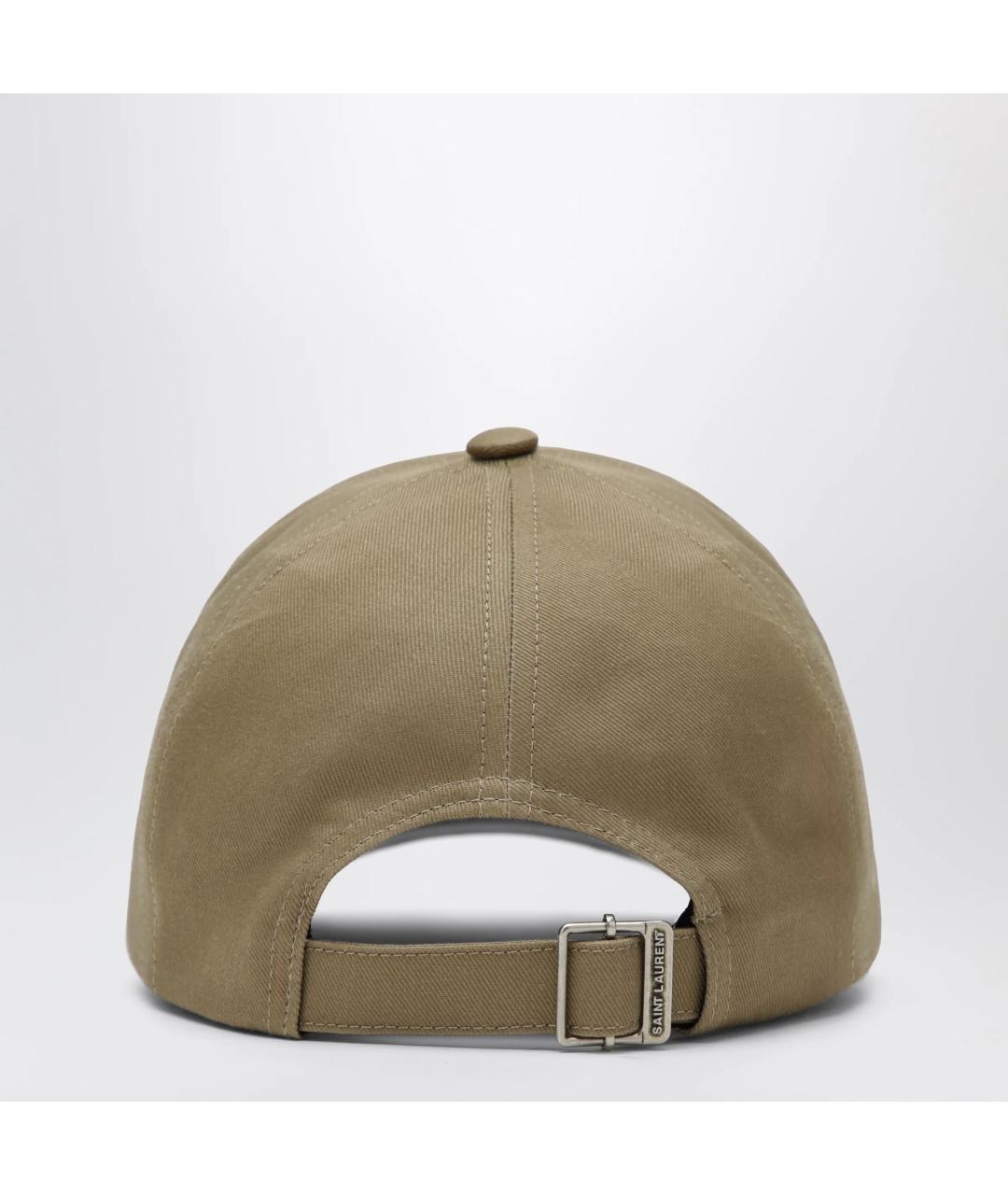 SAINT LAURENT Бежевая хлопковая кепка, фото 2