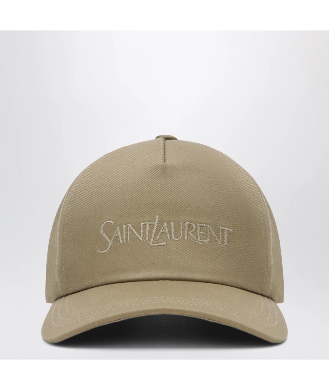 SAINT LAURENT Бежевая хлопковая кепка, фото 3