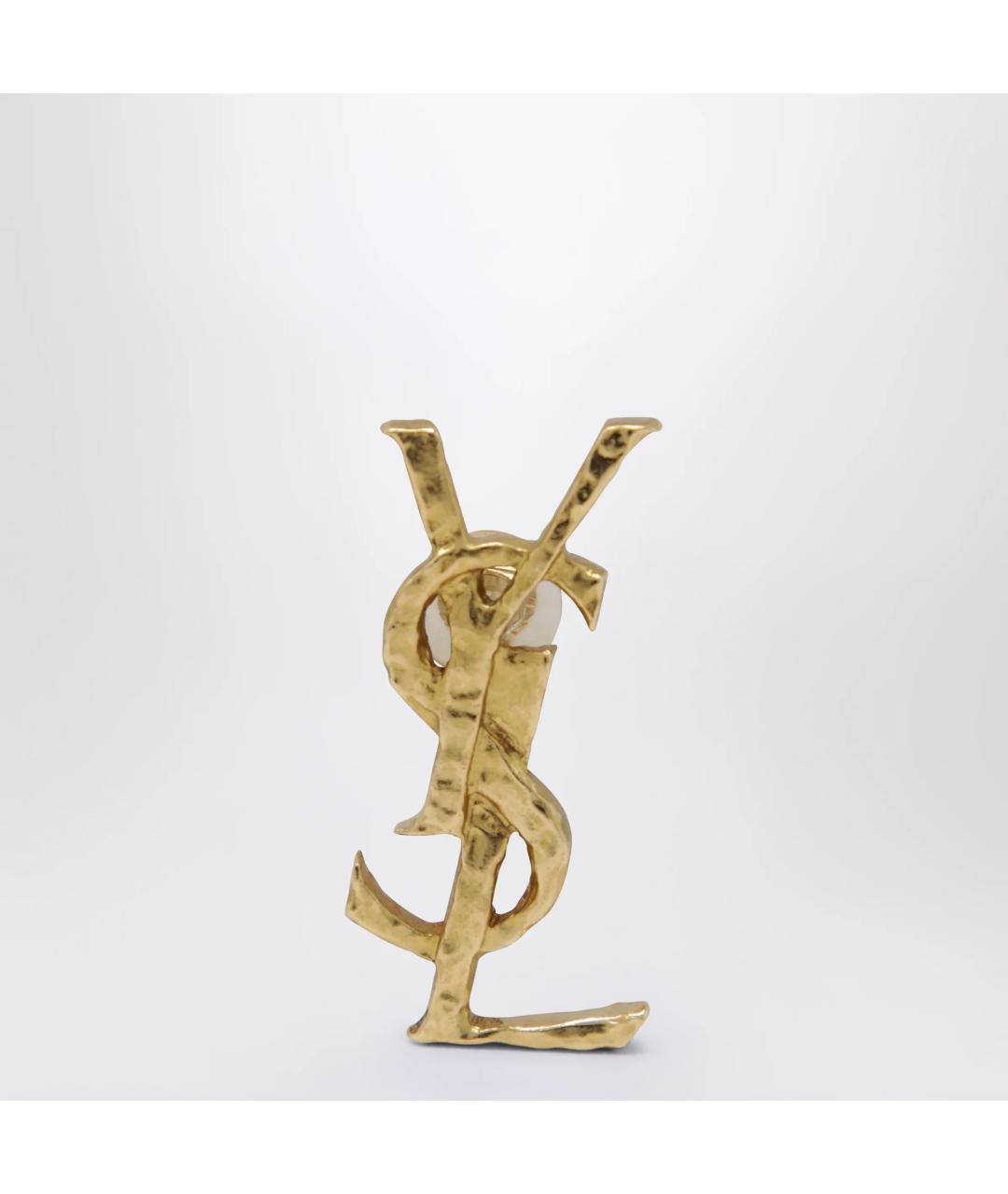 SAINT LAURENT Золотая латунная булавка / брошь, фото 3