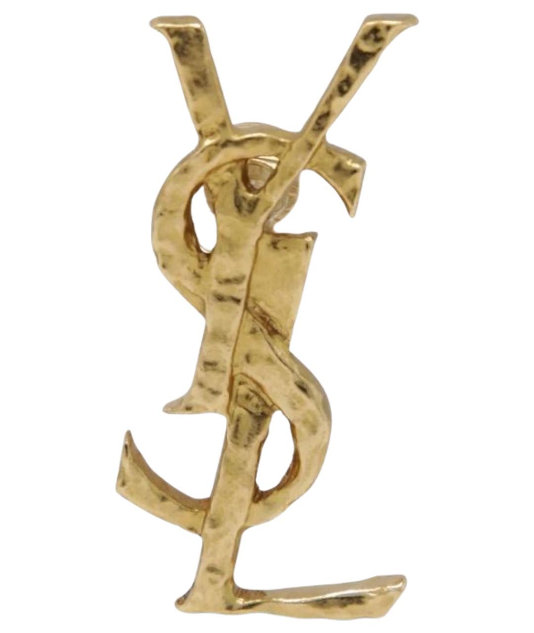 SAINT LAURENT Золотая латунная булавка / брошь, фото 1