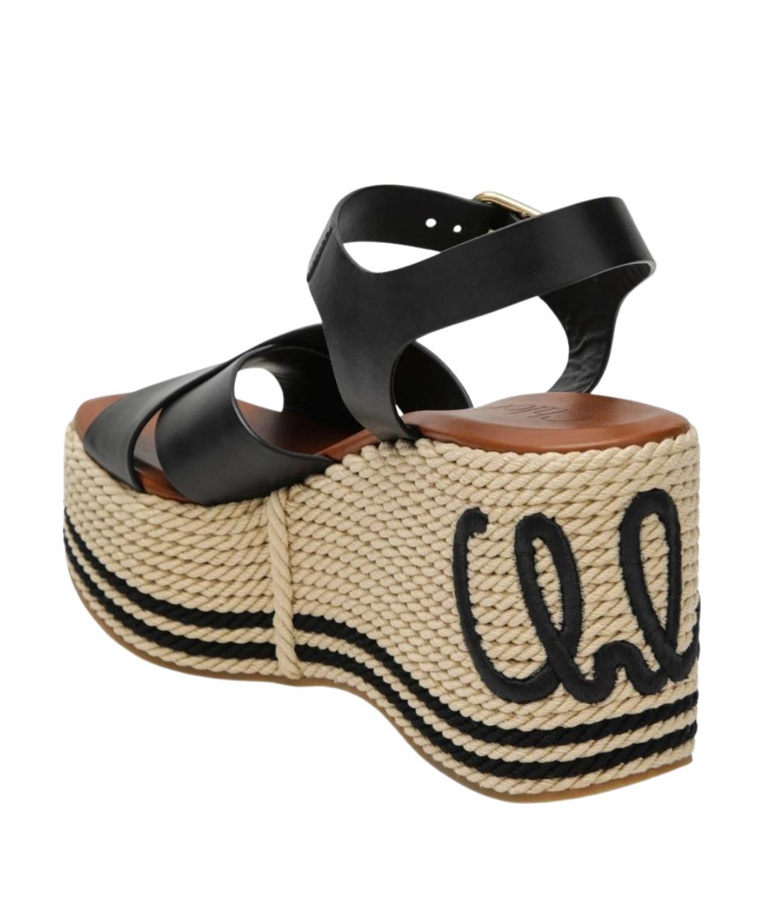 CHLOE Черные кожаные сандалии, фото 2