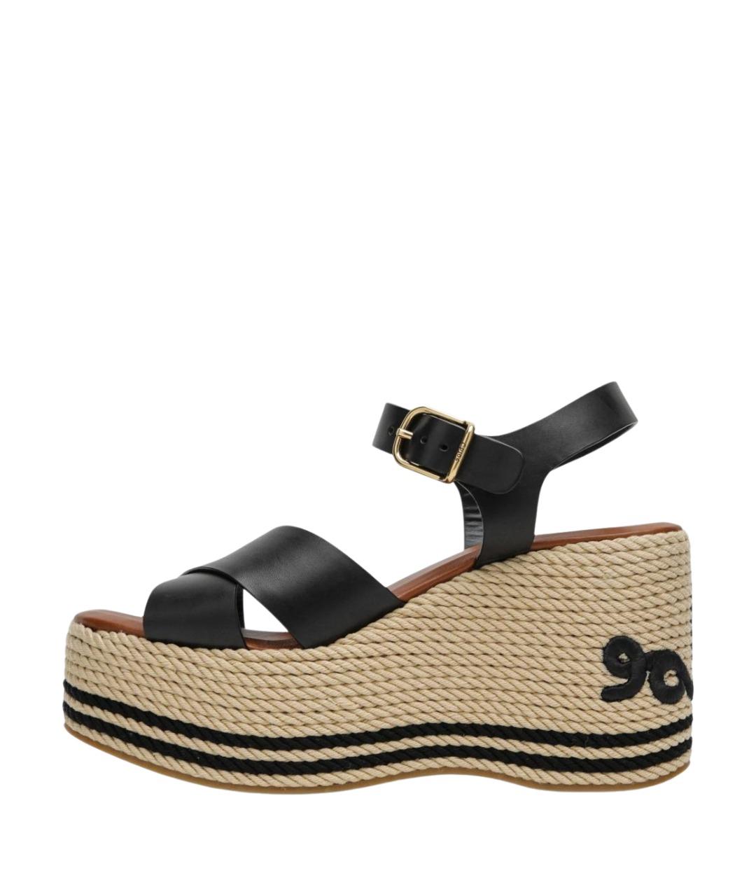 CHLOE Черные кожаные сандалии, фото 3