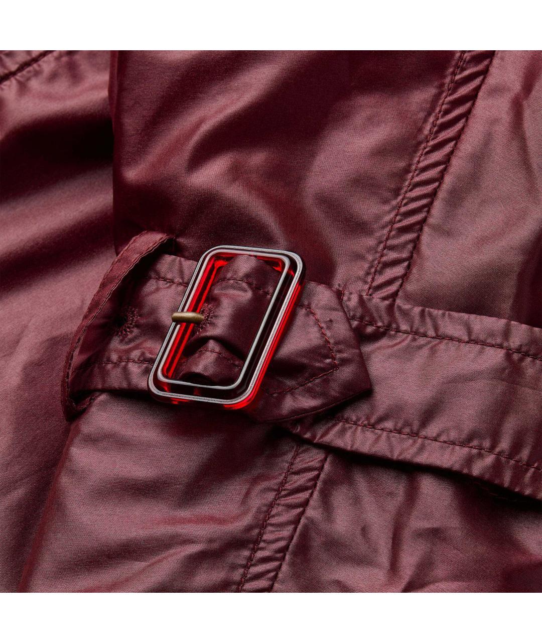 SAINT LAURENT Бордовый полиамидовый тренч/плащ, фото 2