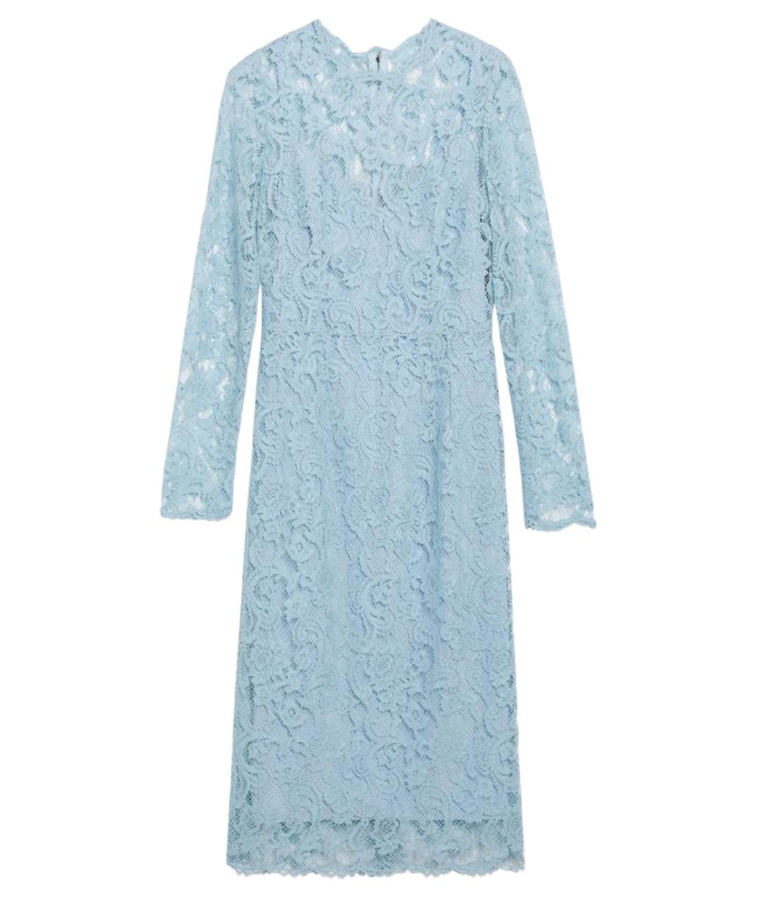 DOLCE&GABBANA Голубое хлопковое коктейльное платье, фото 1