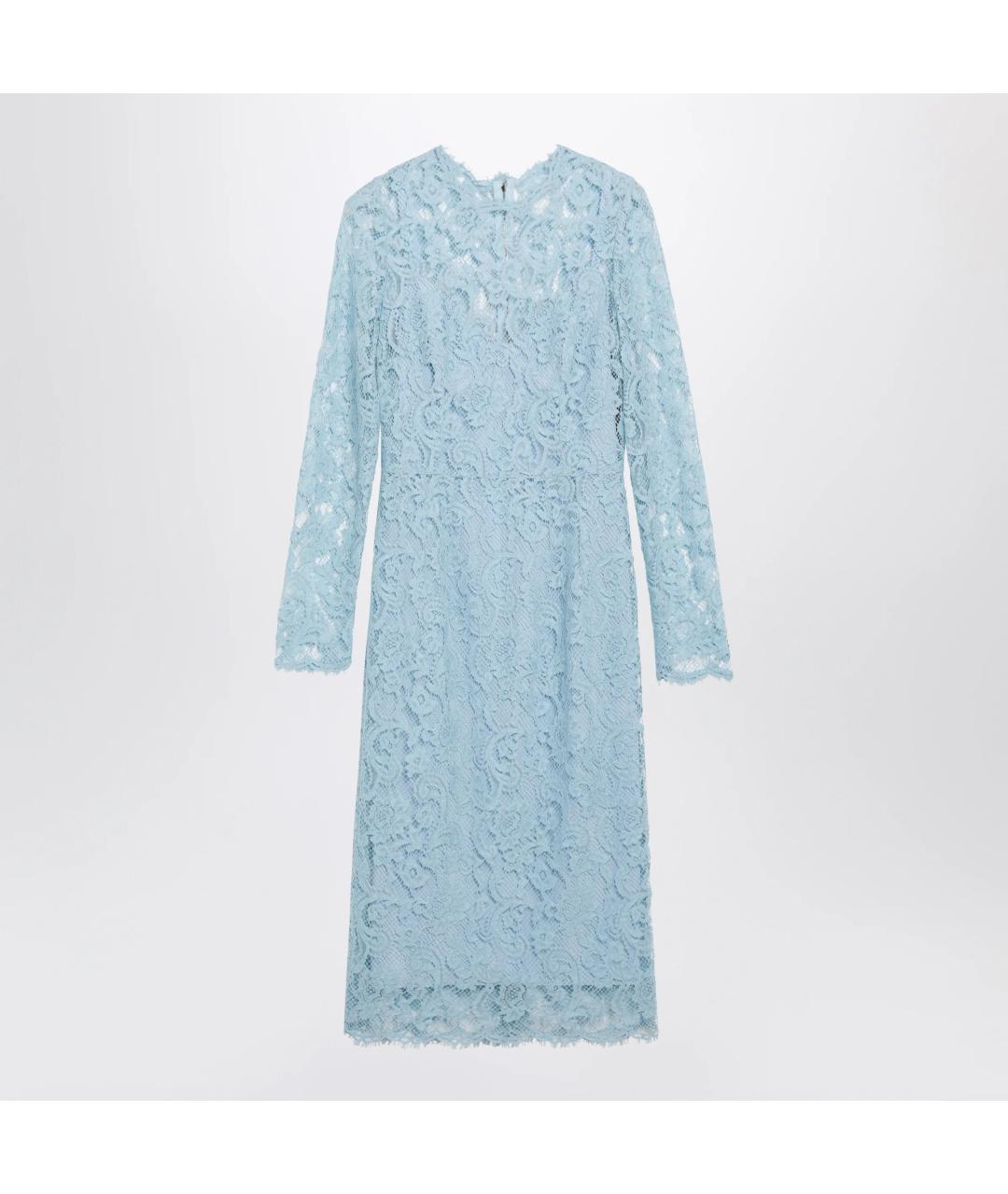 DOLCE&GABBANA Голубое хлопковое коктейльное платье, фото 3